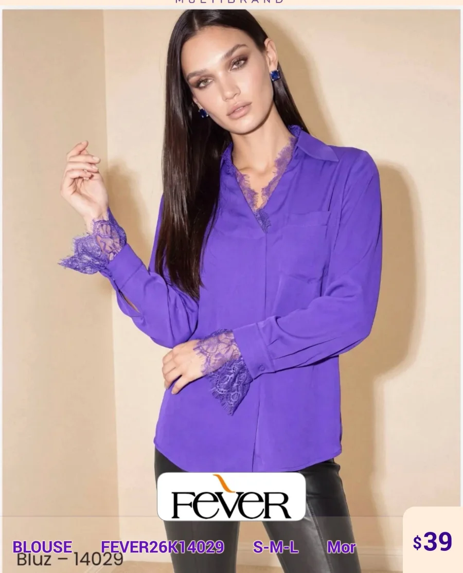 Блузка FEVER (Purple, модель FEVER26K14029) оптом