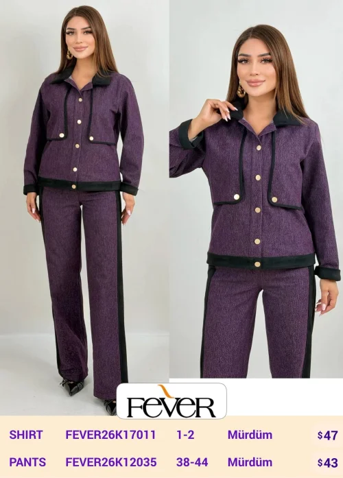 Рубашка FEVER (Purple, модель FEVER26K17011) оптом