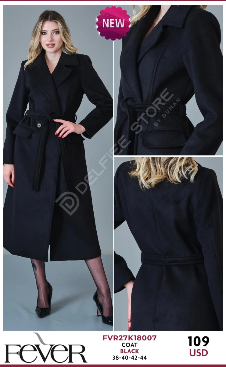 Пальто FEVER (Black, модель FVR27K18007) оптом