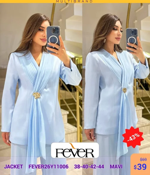 Жакет FEVER (Синий, модель FEVER26Y11006) оптом