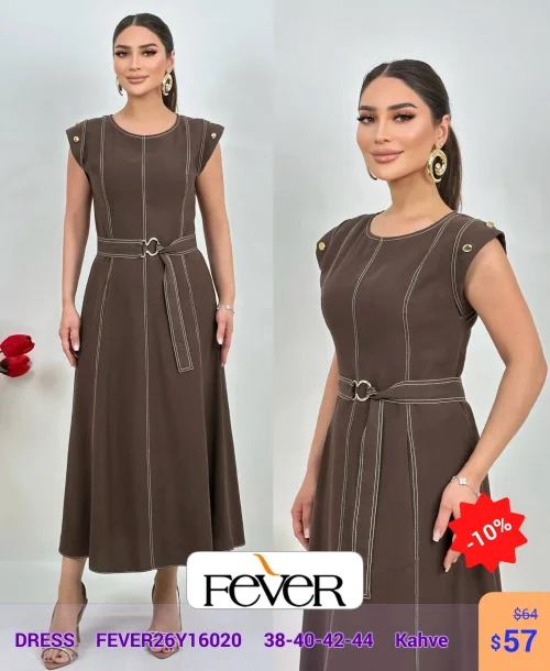 Платье FEVER (Коричневый, модель FEVER26Y1602038-) оптом