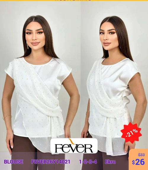 Блузка FEVER (Кремовый, модель FEVER26Y14021) оптом