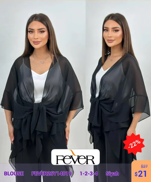 Блузка FEVER (Черный, модель FEVER26Y14019) оптом