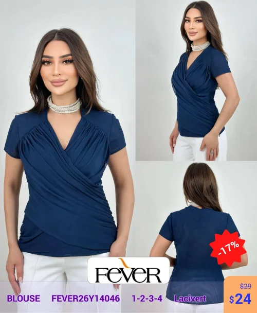 Блузка FEVER (Темно-синий, модель FEVER26Y14046) оптом