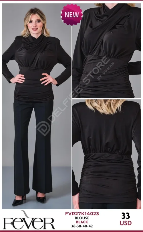 Блузка FEVER (Black, модель FVR27K14023) оптом