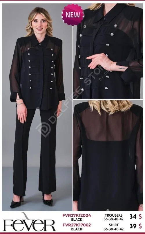 Рубашка FEVER (Black, модель FVR27K17002) оптом