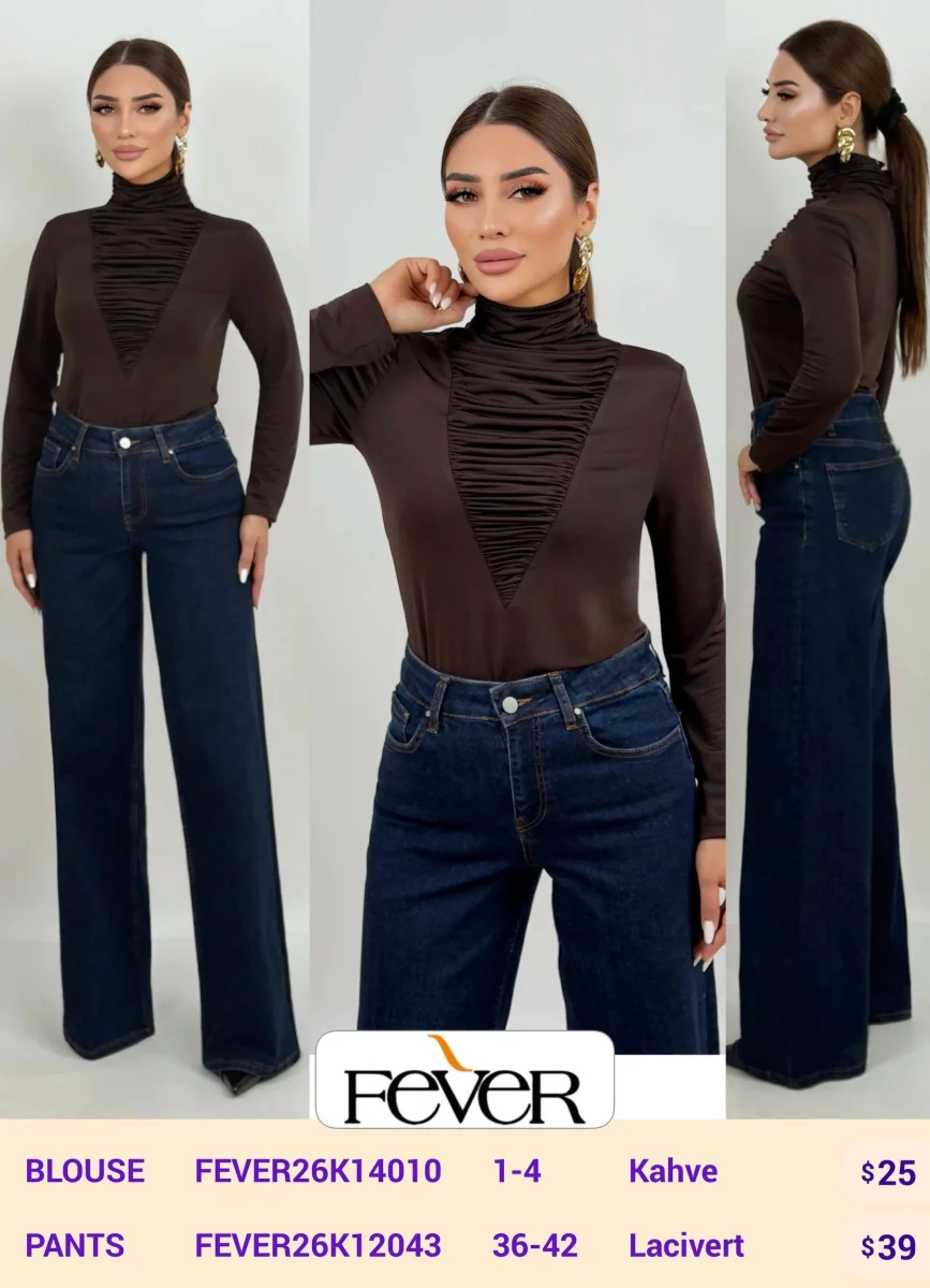 Блузка FEVER (Brown, модель FEVER26K14010) оптом