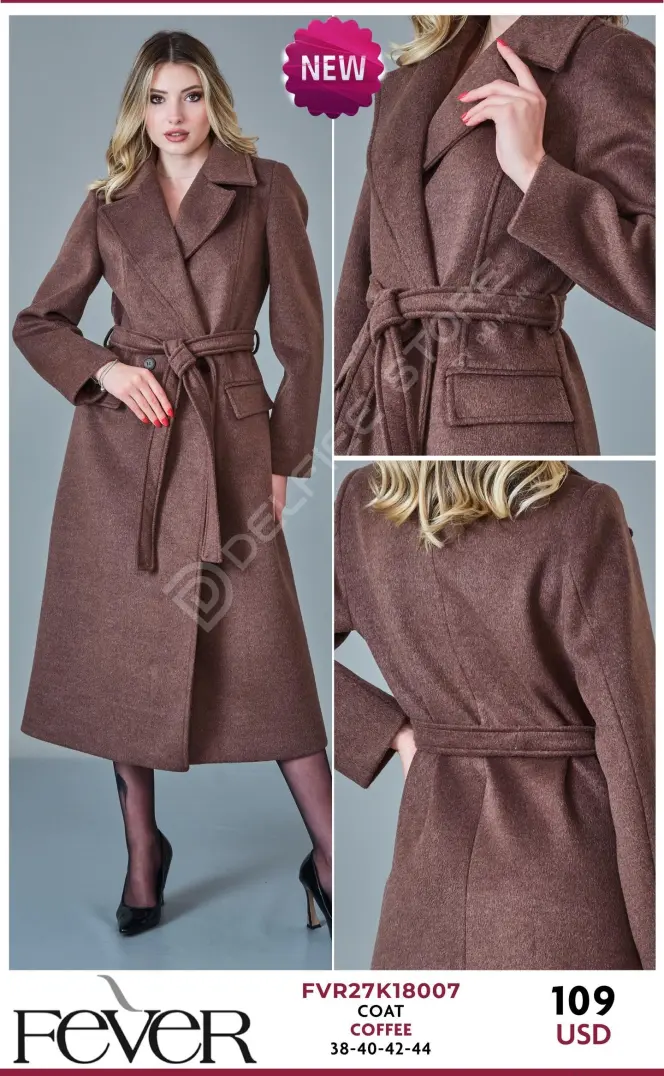 Пальто FEVER (Brown, модель FVR27K18007) оптом