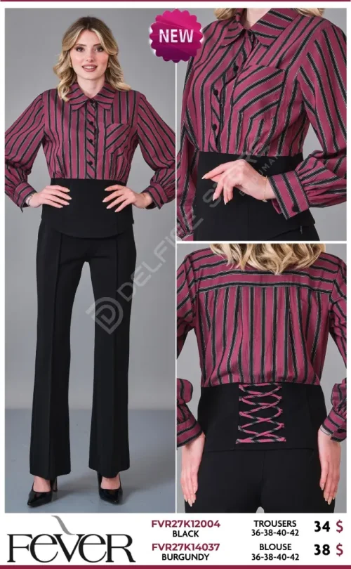 Блузка FEVER (Burgundy, модель FVR27K14037) оптом