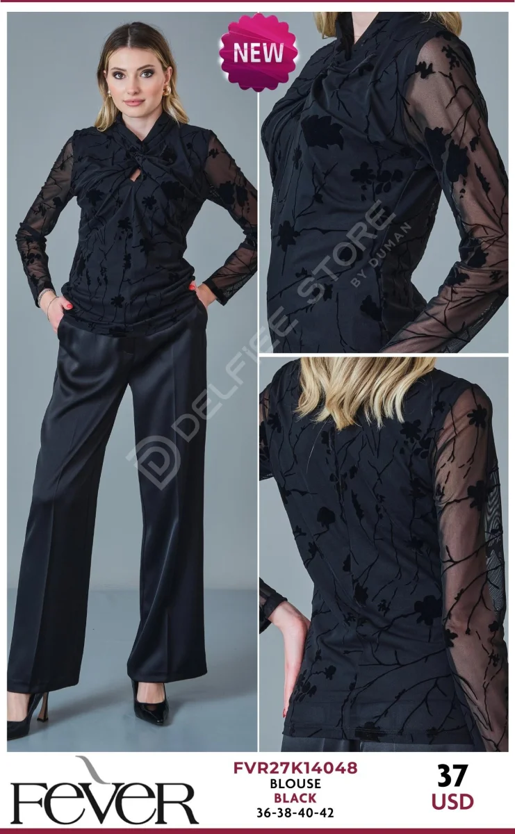 Блузка FEVER (Black, модель FVR27K14048) оптом
