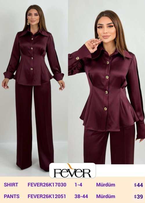 Брюки FEVER (Purple, модель FEVER26K12051) оптом