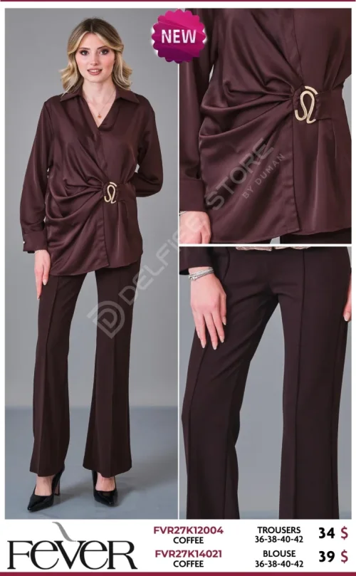 Блузка FEVER (Brown, модель FVR27K14021) оптом