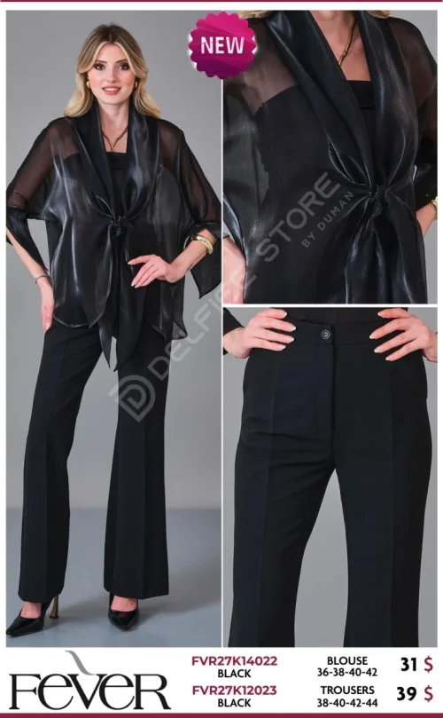 Блузка FEVER (Black, модель FVR27K14022) оптом