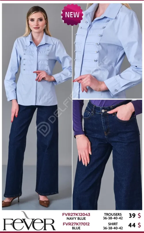 Рубашка FEVER (Blue, модель FVR27K17012) оптом
