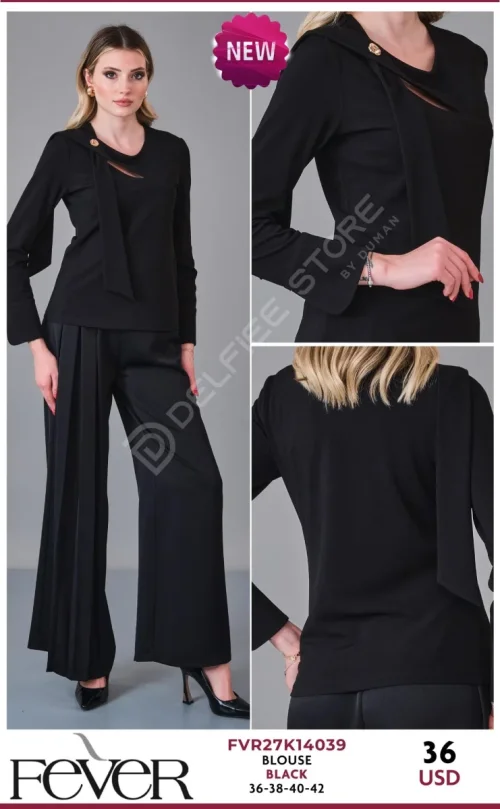 Блузка FEVER (Black, модель FVR27K14039) оптом