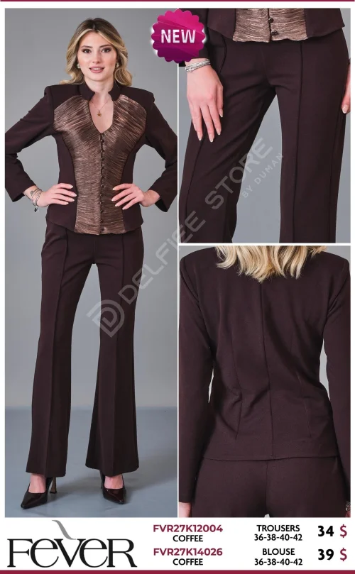 Блузка FEVER (Brown, модель FVR27K14026) оптом