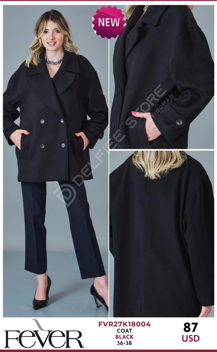 Пальто FEVER (Black, модель FVR27K18004) оптом