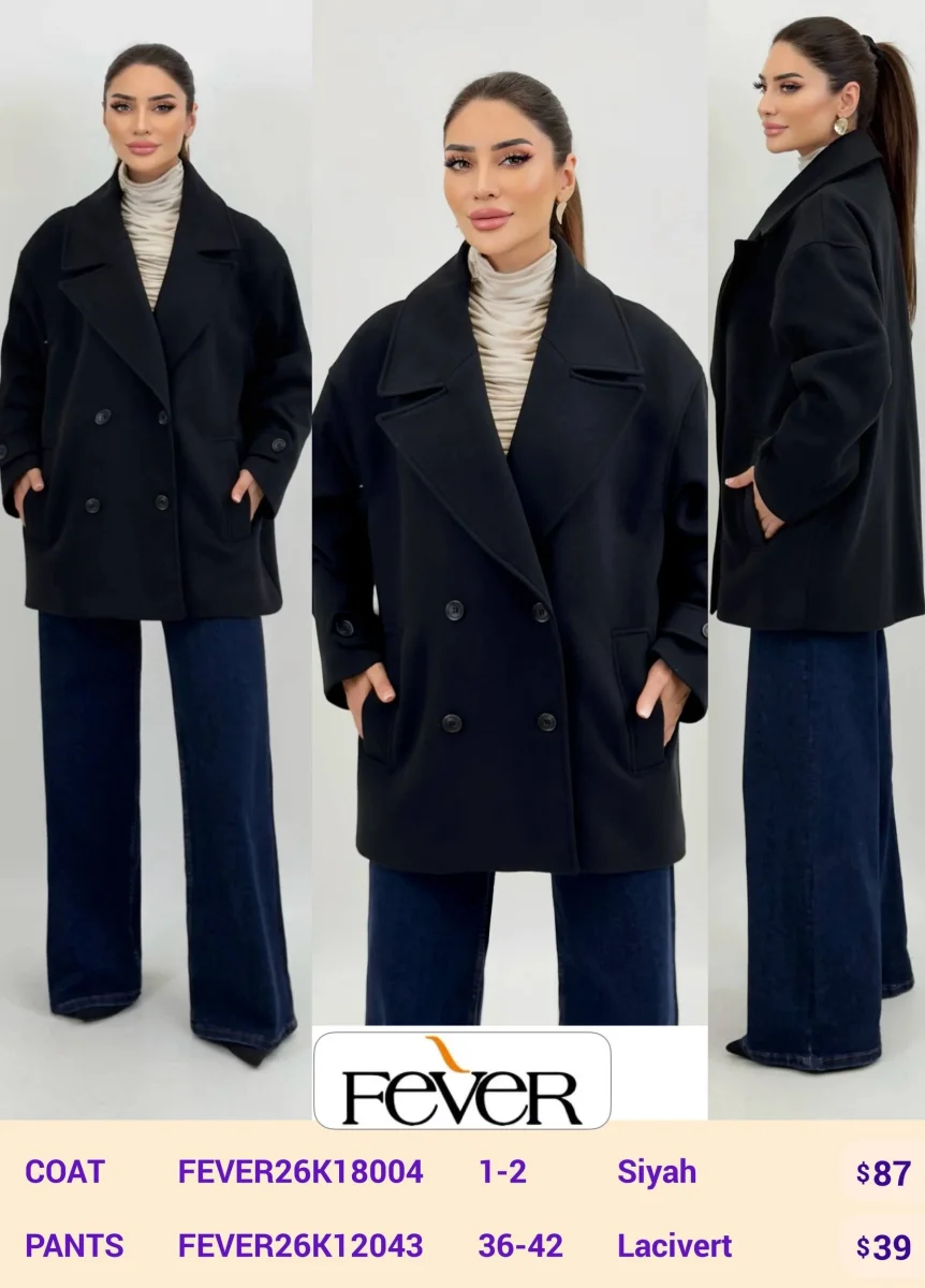 Пальто FEVER (Black, модель FEVER26K18004) оптом