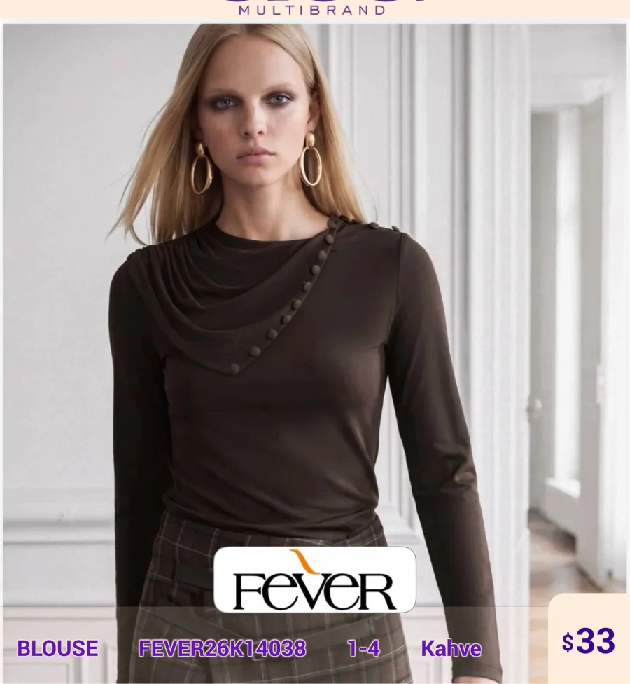Блузка FEVER (Brown, модель FEVER26K14038) оптом