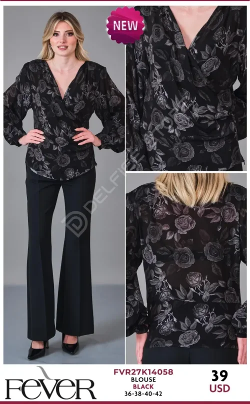 Блузка FEVER (Black, модель FVR27K14058) оптом