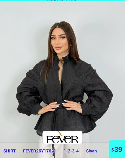 Рубашка FEVER (Черный, модель FEVER26Y17021) оптом