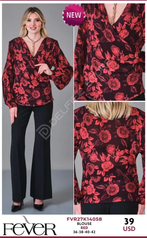 Блузка FEVER (Red, модель FVR27K14058) оптом