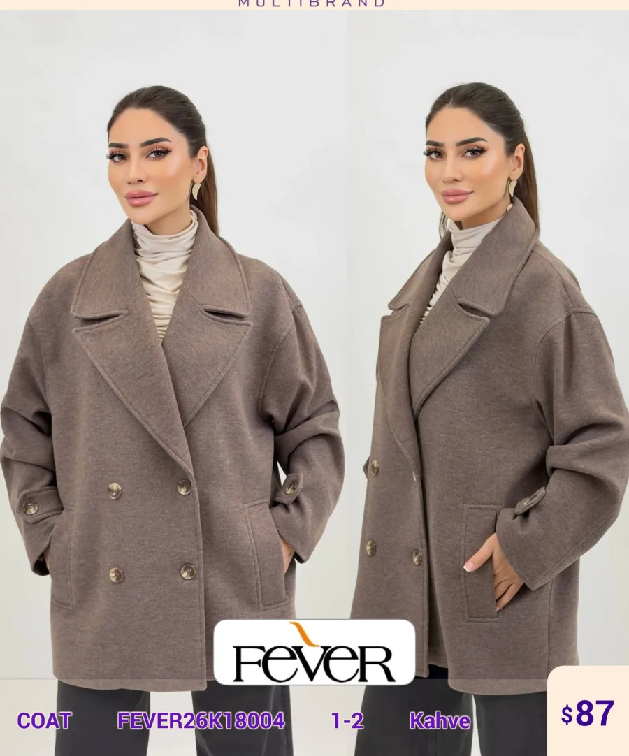 Пальто FEVER (Brown, модель FEVER26K18004) оптом