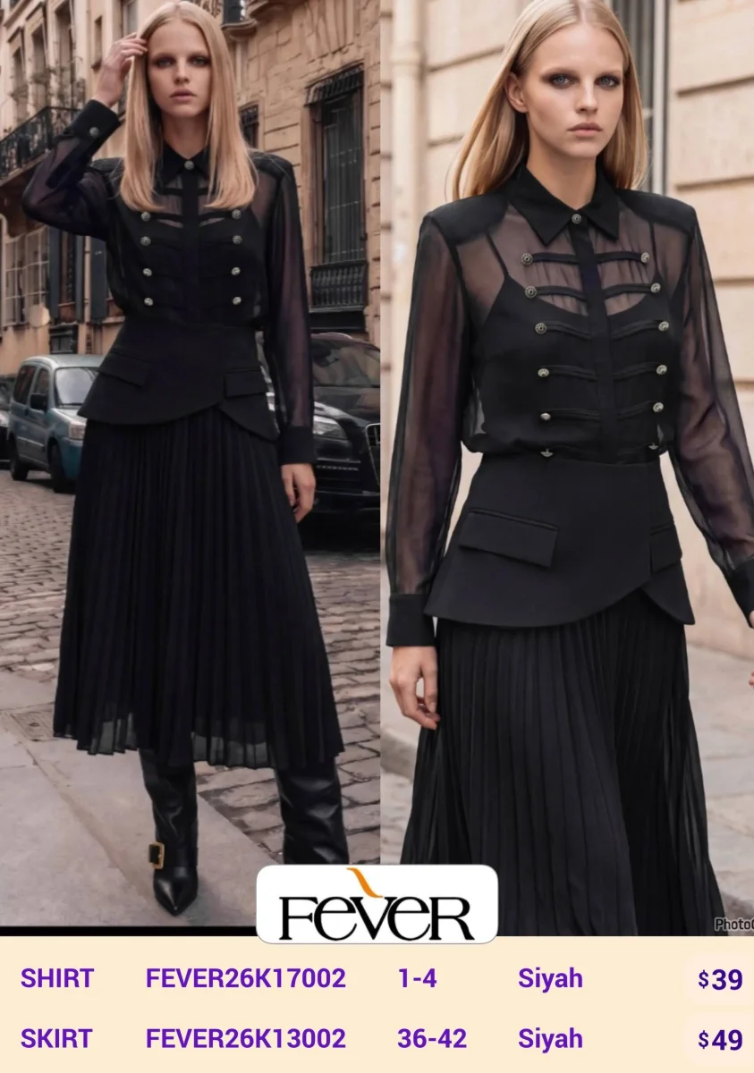 Рубашка FEVER (Black, модель FEVER26K17002) оптом