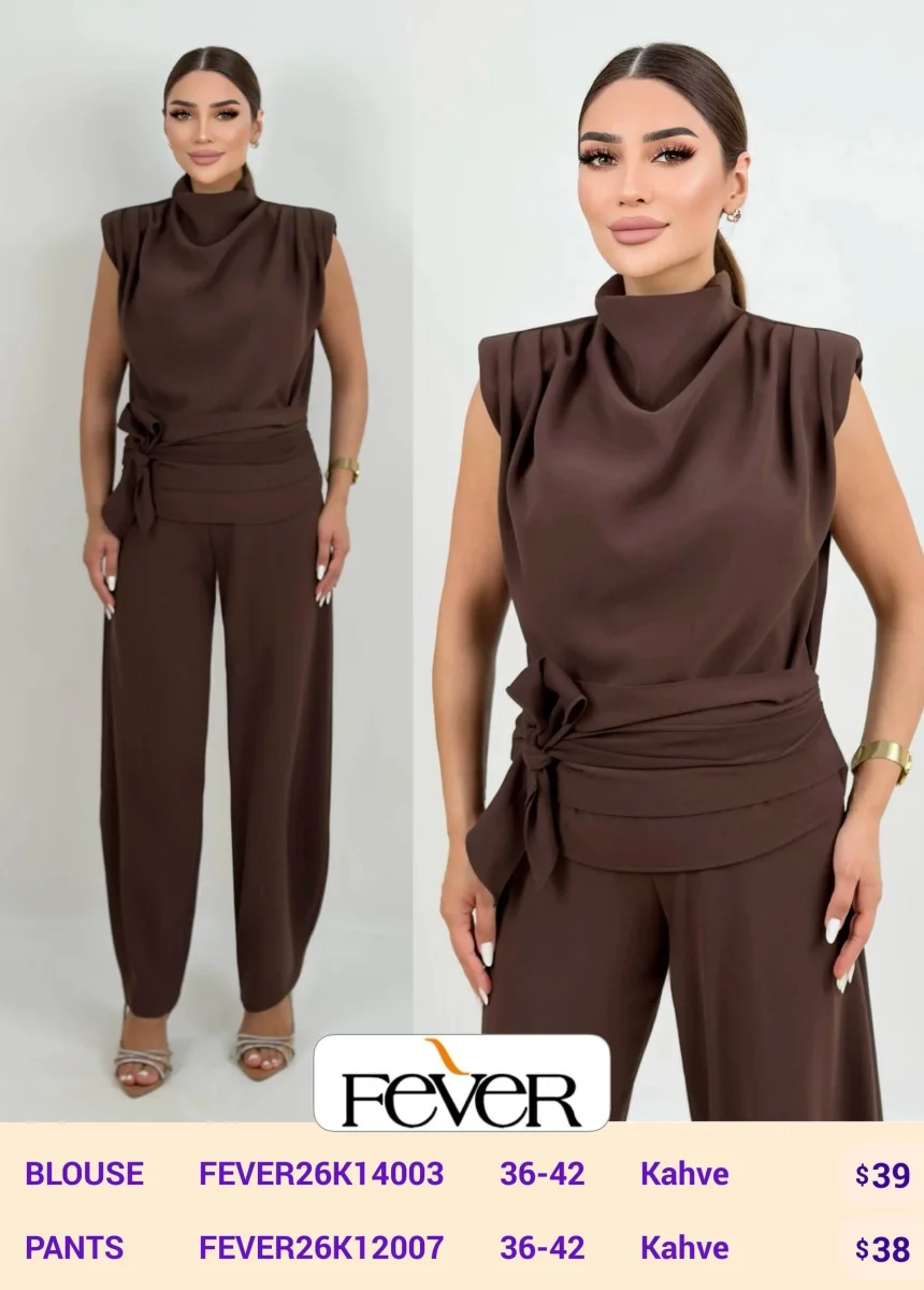 Блузка FEVER (Brown, модель FEVER26K14003) оптом