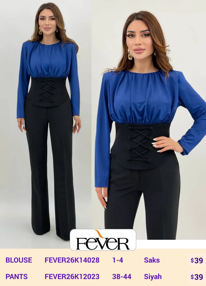 Блузка FEVER (Blue, модель FEVER26K14028) оптом