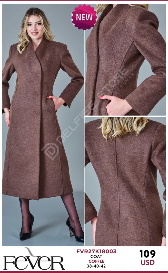 Пальто FEVER (Brown, модель FVR27K18003) оптом