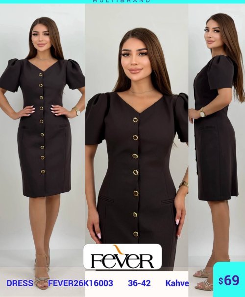 Платье FEVER (Коричневый, модель FEVER26K16003) оптом