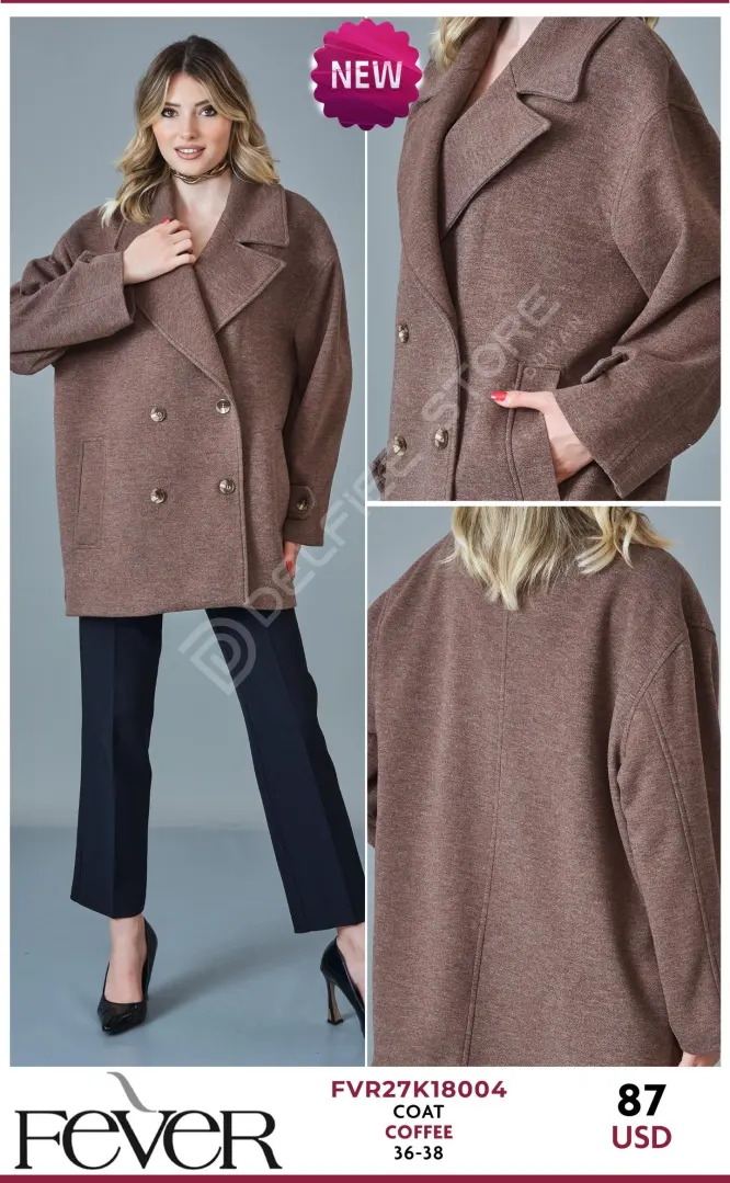 Пальто FEVER (Brown, модель FVR27K18004) оптом