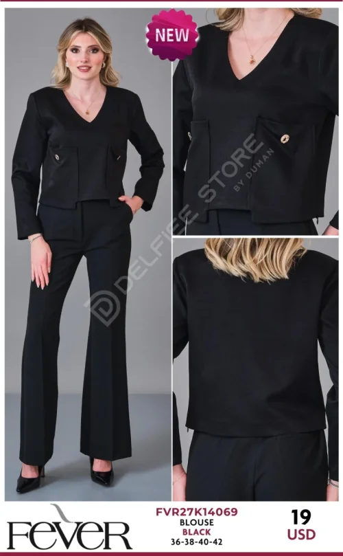 Блузка FEVER (Black, модель FVR27K14069) оптом