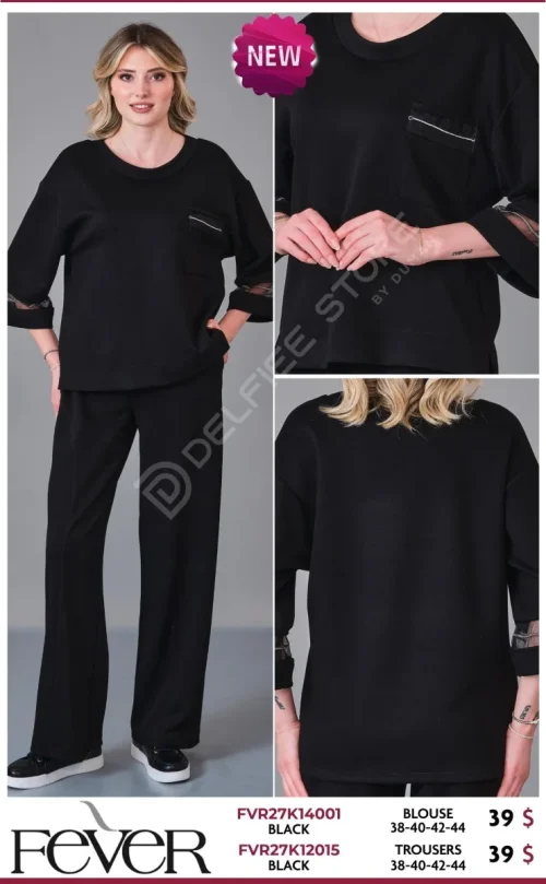 Блузка FEVER (Black, модель FVR27K14001) оптом