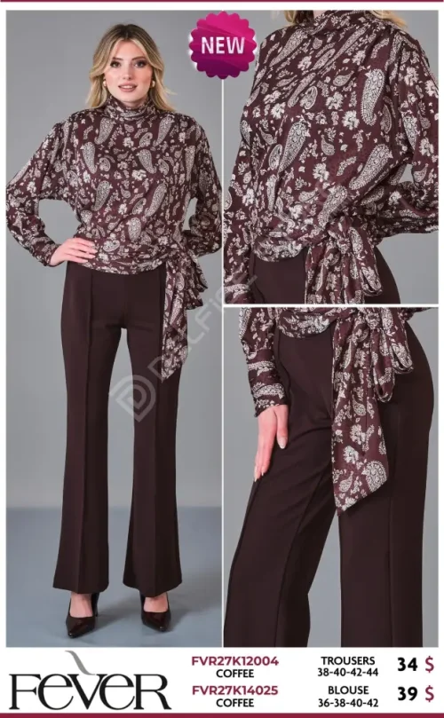 Блузка FEVER (Brown, модель FVR27K14025) оптом