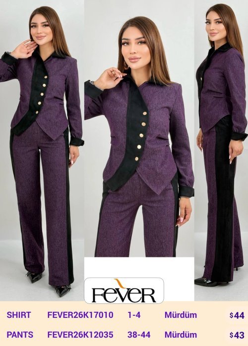 Брюки FEVER (Purple, модель FEVER26K12035) оптом
