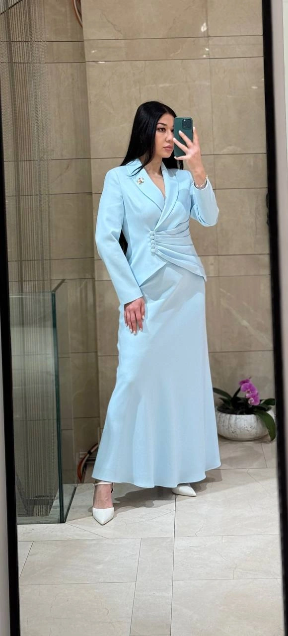 Костюм, Gizia Classic, Голубой, модель MTKN338, женская одежда оптом из Турции, Лалели