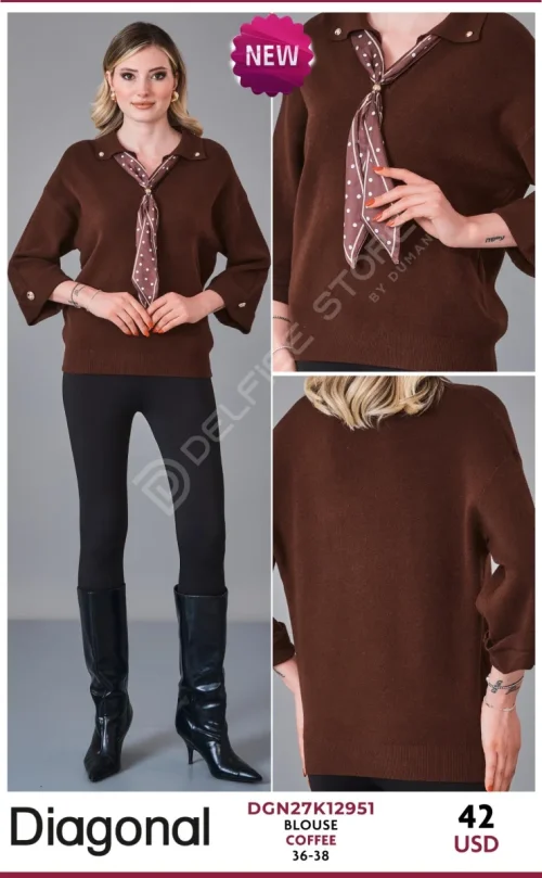 Блузка GREEN&COUNTRY (Brown, модель DGN27K12951) оптом