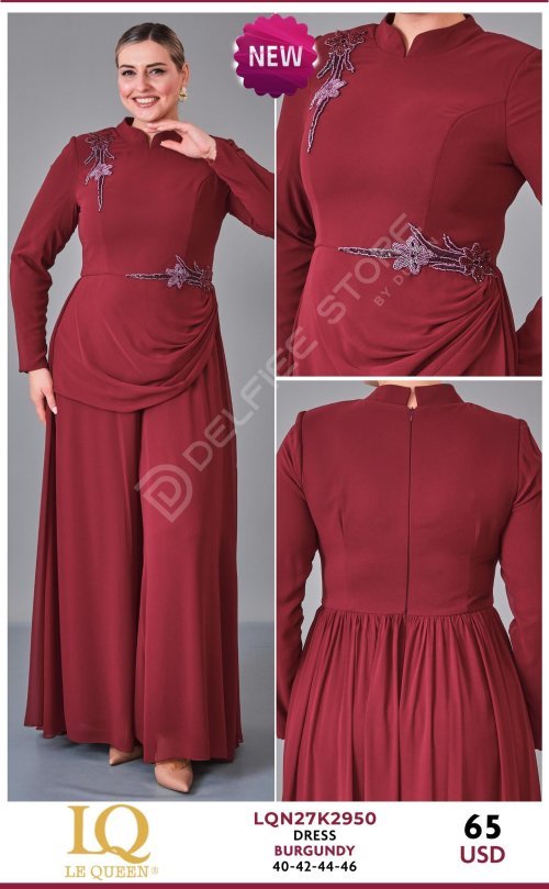 Платье HUKKA (Burgundy, модель LQN27K2950) оптом