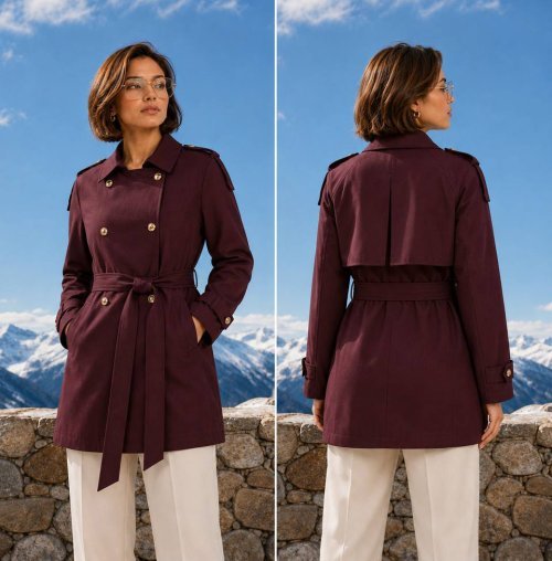 Тренч ICON (Burgundy, модель DSW-26-TRE-0007) в розницу
