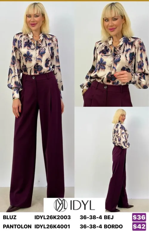 Брюки IDYL (Burgundy, модель IDYL26K4001) оптом