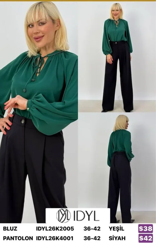 Блузка IDYL (Green, модель IDYL26K2005) оптом