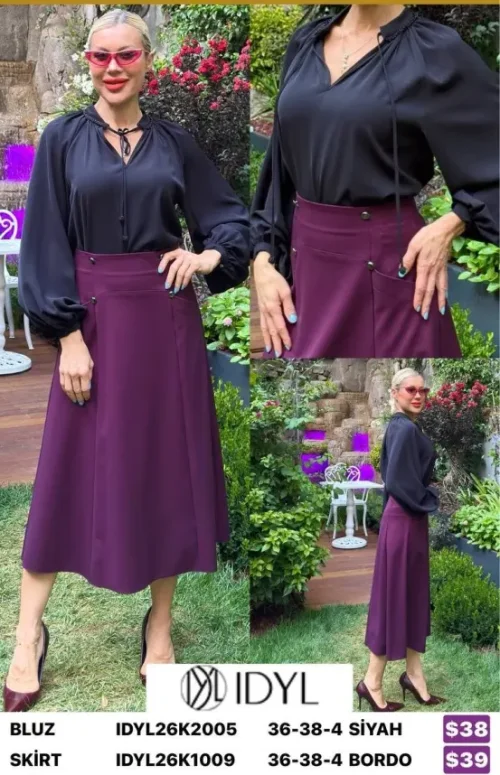 Юбка IDYL (Burgundy, модель IDYL26K1009) оптом