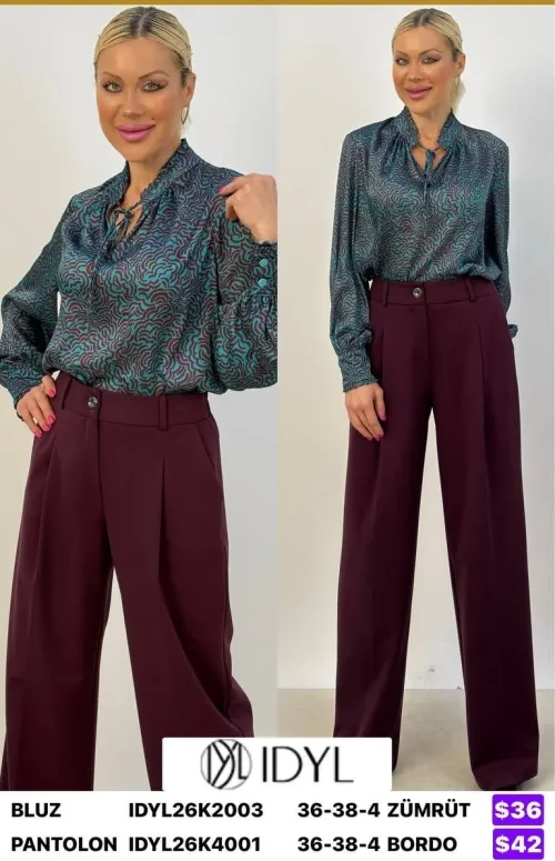 Блузка IDYL (Emerald, модель IDYL26K2003) оптом