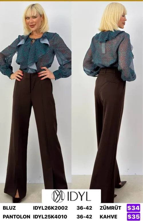 Блузка IDYL (Emerald, модель IDYL26K2002) оптом