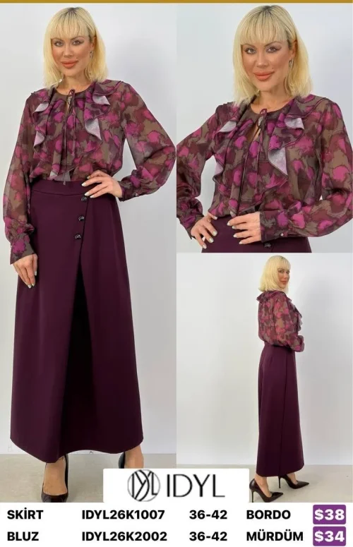 Юбка IDYL (Burgundy, модель IDYL26K1007) оптом