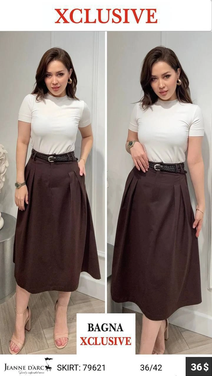 Юбка, Jeanne D’arc, Коричневый, модель 79621, женская одежда оптом из Турции, Лалели