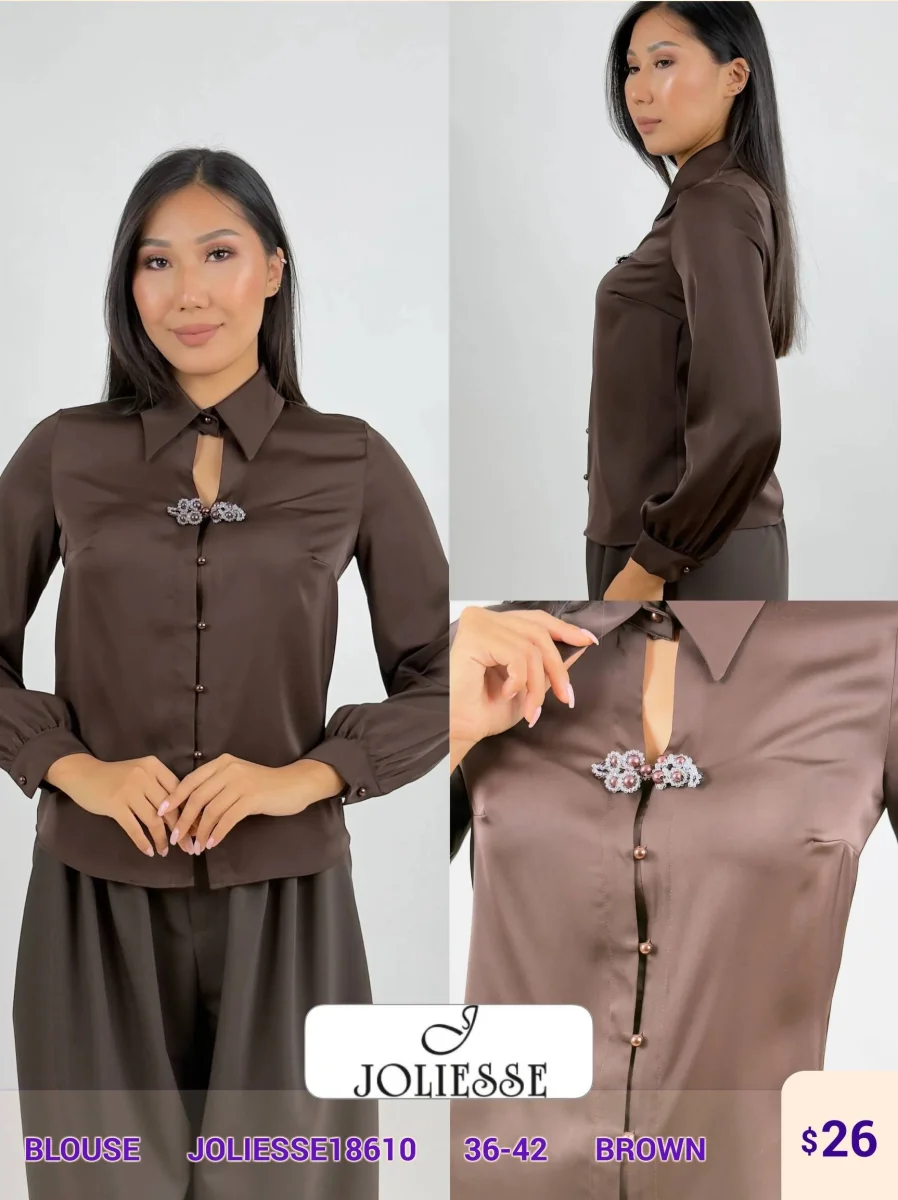 Блузка JOLIESSE (Brown, модель JOLIESSE18610) оптом