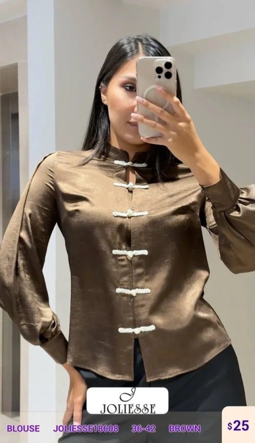 Блузка JOLIESSE (Brown, модель JOLIESSE18608) оптом